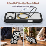 iPhone 18 Pro Max / 17 Pro Max EIDERWOOD Case with Screen Protector and Stand Function - MagSafe Compatible - Black / Transparent