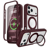 iPhone 18 Pro Max / 17 Pro Max EIDERWOOD Case with Screen Protector and Stand Function - MagSafe Compatible - Red / Transparent