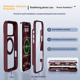 iPhone 18 Pro Max / 17 Pro Max EIDERWOOD Case with Screen Protector and Stand Function - MagSafe Compatible - Red / Transparent