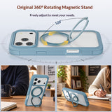 iPhone 18 Pro Max / 17 Pro Max EIDERWOOD Case with Screen Protector and Stand Function - MagSafe Compatible - Blue / Transparent