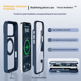 iPhone 18 Pro Max / 17 Pro Max EIDERWOOD Case with Screen Protector and Stand Function - MagSafe Compatible - Blue / Transparent