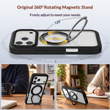 iPhone 18 Pro / 17 Pro EIDERWOOD Case with Screen Protector and Stand Function - MagSafe Compatible - Black / Transparent