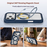 iPhone 18 Pro / 17 Pro EIDERWOOD Case with Screen Protector and Stand Function - MagSafe Compatible - Blue / Transparent