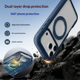 iPhone 18 Pro / 17 Pro EIDERWOOD Case with Screen Protector and Stand Function - MagSafe Compatible - Blue / Transparent