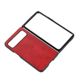 Google Pixel Fold Leather Covered Plastic Case - Red