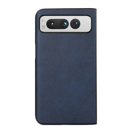 Google Pixel Fold Leather Covered Plastic Case - Blue