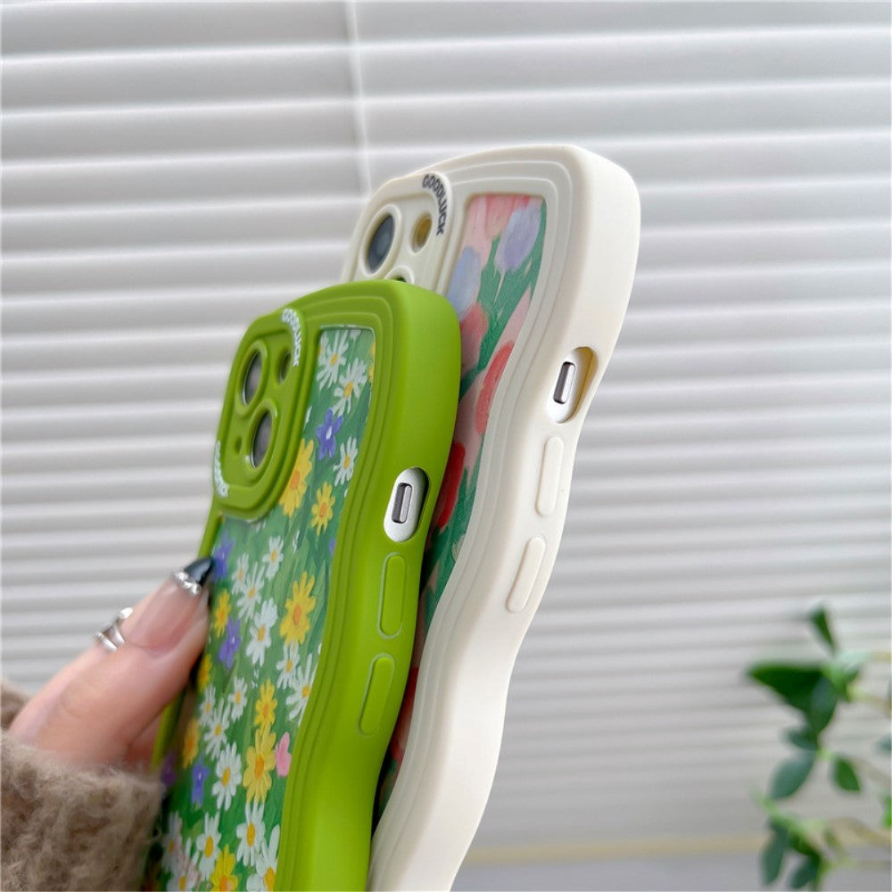 iPhone 14 Flexible Plastic Back Case - Flower