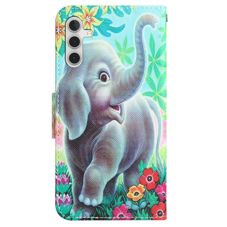 Samsung Galaxy A54 (5G) Leather Flip Case w. Wallet - Elephant