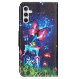 Samsung Galaxy A54 (5G) Leather Flip Case w. Wallet - Starry Sky & Butterflies