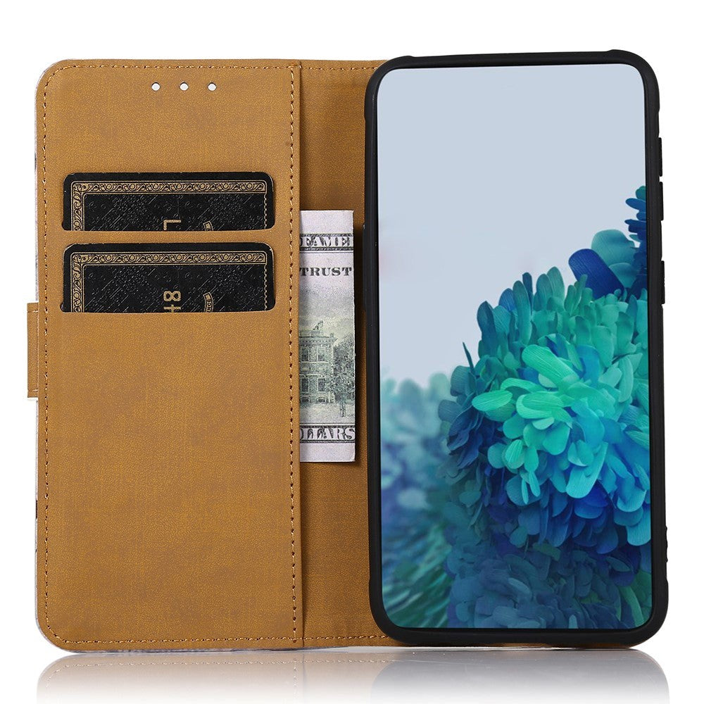 Motorola Edge 40 Pro Leather Case w. Wallet - Blue Tree