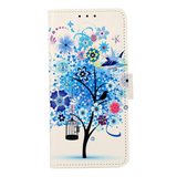 Motorola Edge 40 Pro Leather Case w. Wallet - Blue Tree