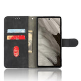 Google Pixel 7A Leather Flip Case with Card Holders - Black