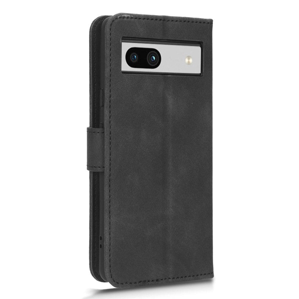 Google Pixel 7A Leather Flip Case with Card Holders - Black