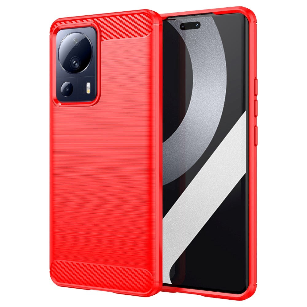 Xiaomi 13 Lite Brushed Carbon Case - Red