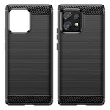 Motorola Edge 40 Pro Brushed Carbon Fiber Plastic Case - Black