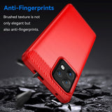 Motorola Edge 40 Pro Brushed Carbon Fiber Plastic Case - Red