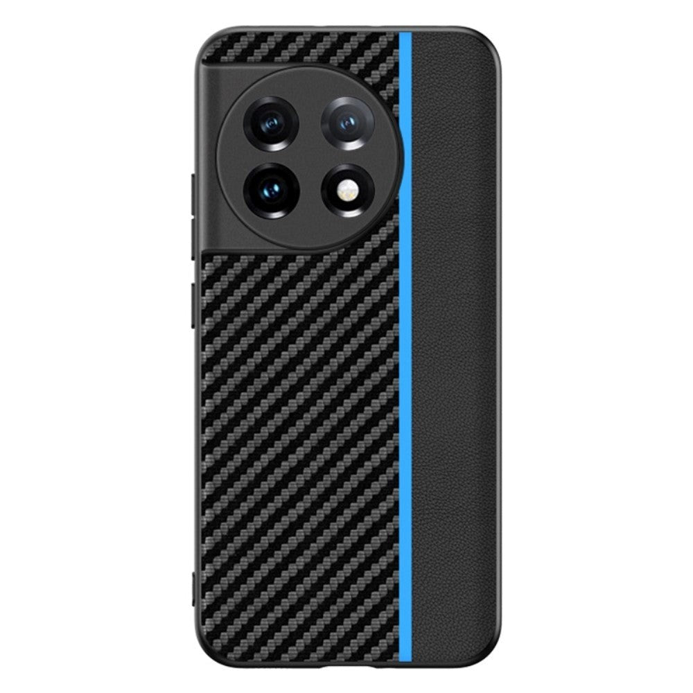 OnePlus 11 Carbon Fiber Leather Case - Black / Blue