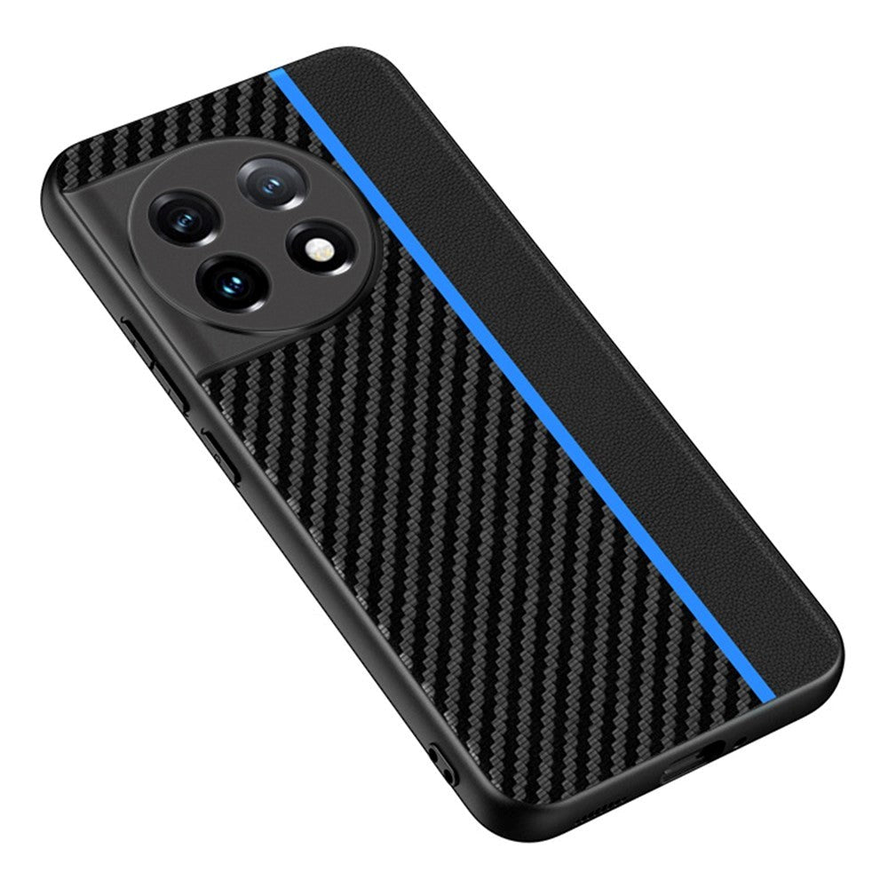 OnePlus 11 Carbon Fiber Leather Case - Black / Blue