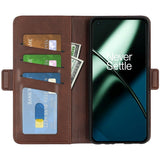 OnePlus 11 Flip Case w. Card Holder & Stand Function - Dark Brown