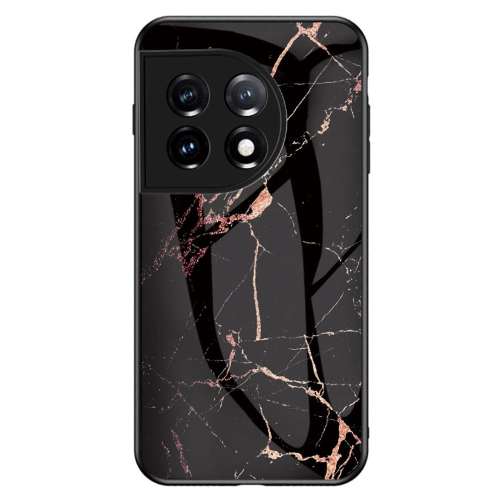 OnePlus 11 Case w. Glass Back - Gold Black Marble