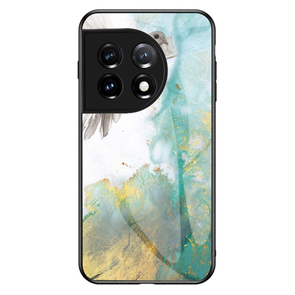 OnePlus 11 Case w. Glass Back - Green Marble