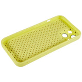 iPhone 13 Leather Covered 3D Plastic Back Case w. Camera Lens Protection - Yellow