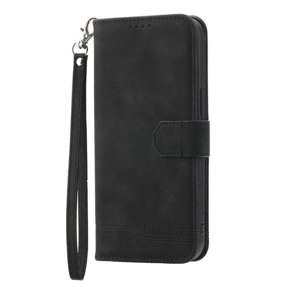 EIDERWOOD Xiaomi 12 Pro Faux Leather Case with Wallet and Strap - Black