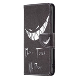 Motorola Moto E13 Leather Wallet Case w. Print - "Don't Touch My Phone"