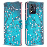 Motorola Moto E13 Leather Wallet Case w. Print - Tree with Flowers