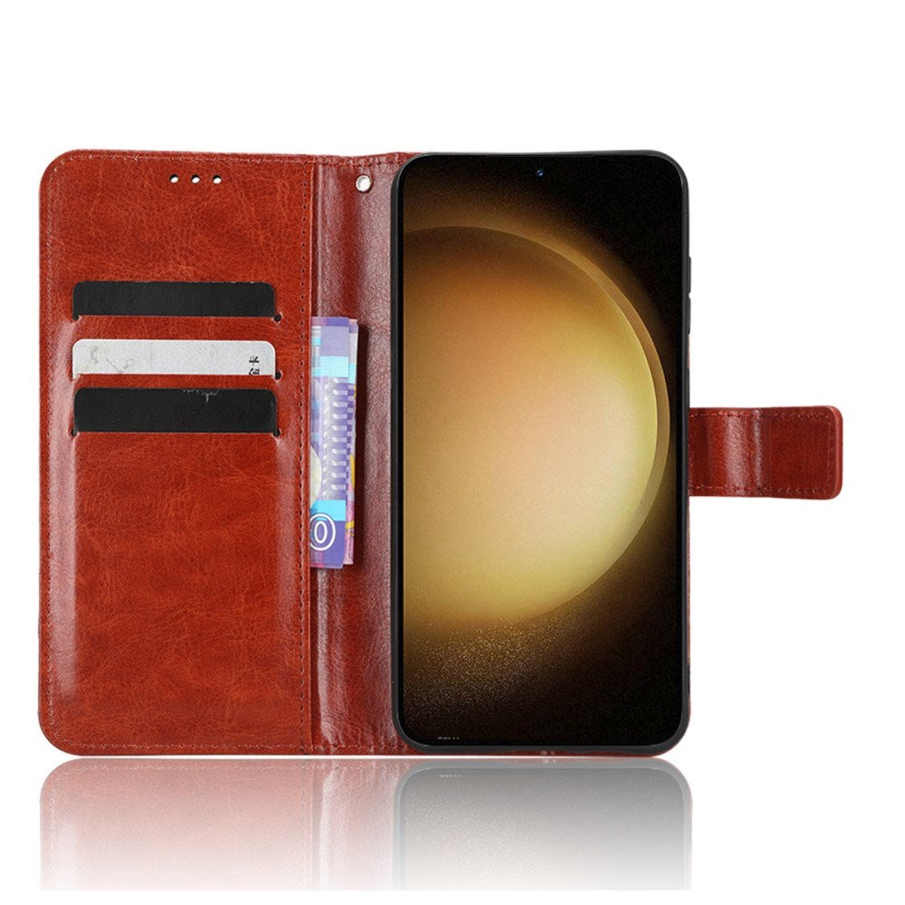 EIDERWOOD Samsung Galaxy S23+ (Plus) Faux Leather Flip Case with Cardholder & Stand Function - Brown