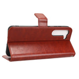 EIDERWOOD Samsung Galaxy S23+ (Plus) Faux Leather Flip Case with Cardholder & Stand Function - Brown