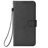 TCL 405 / 406 / 408 / T506D Leather Flip Case with Diamond Texture - Black