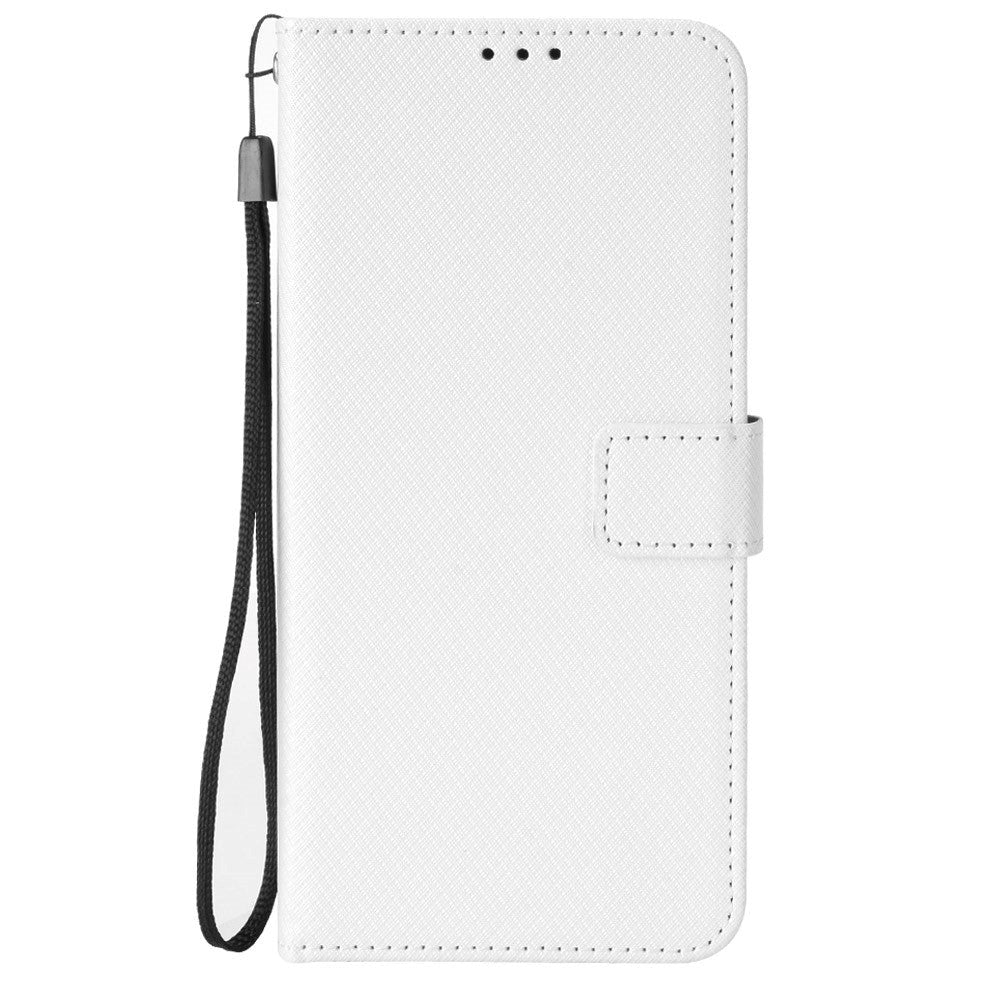 TCL 405 / 406 / 408 / T506D Leather Flip Case with Diamond Texture - White