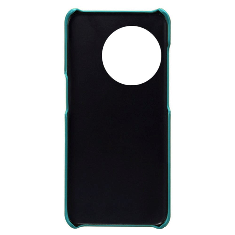 OnePlus 11 Leather Coated Plastic Case with Card Holder - Turquoise