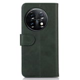 OnePlus 11 Leather Wallet Case & Magnetic Lock - Green