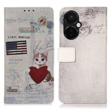 OnePlus Nord CE 3 Lite Leather Case w. Wallet - Cat & Heart