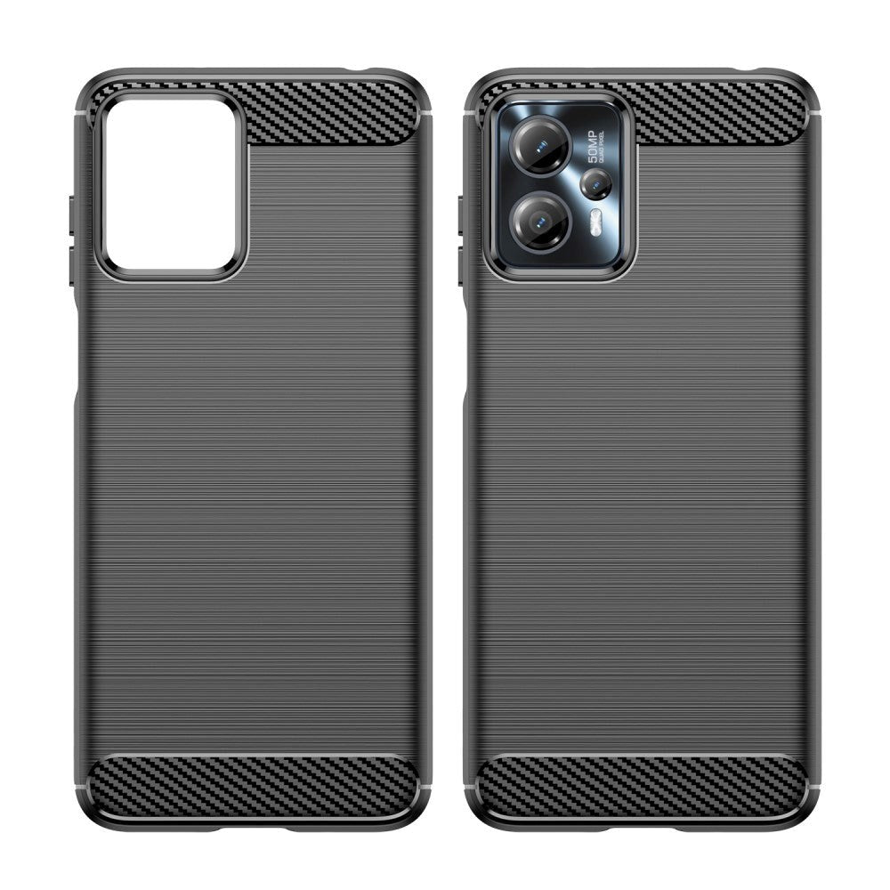 Motorola Moto G13 / G23 Brushed Carbon Fiber Plastic Case - Black