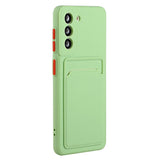 Samsung Galaxy S23 Flexible Plastic Case with Card Holder - Light Green