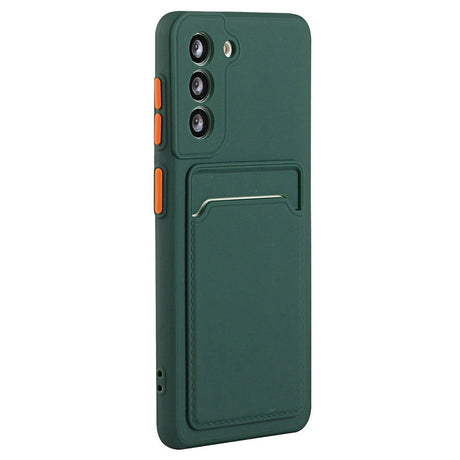 Samsung Galaxy S23 Flexible Plastic Case with Card Holder - Green