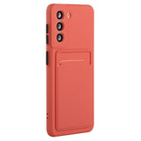 Samsung Galaxy S23+ (Plus) Flexible Plastic Case with Card Holder - Rust Red