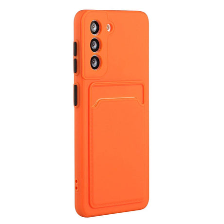 Samsung Galaxy S23+ (Plus) Flexible Plastic Case with Card Holder - Orange