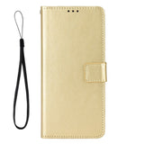 Google Pixel 7A Leather Flip Case with Wallet and Strap - Gold