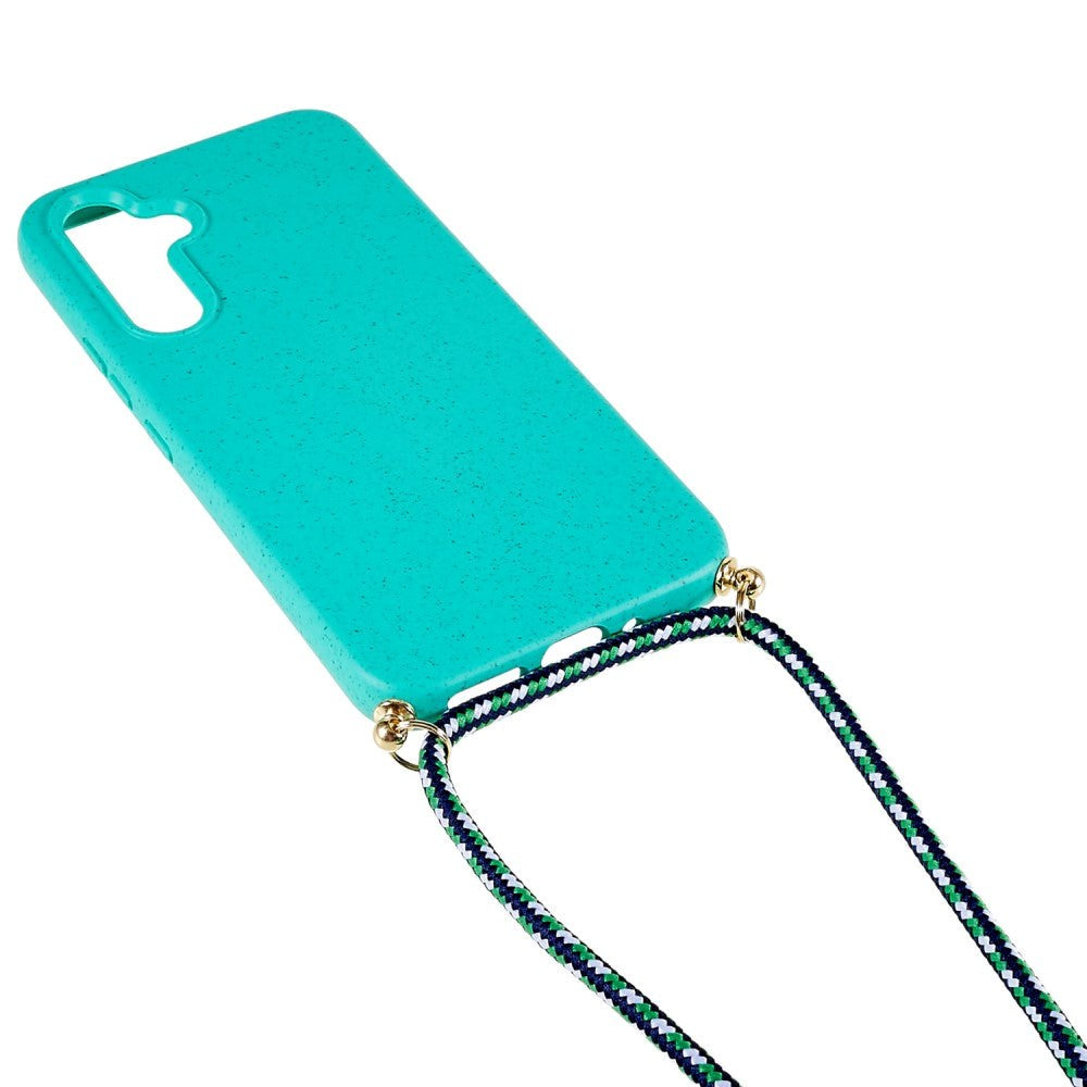 Samsung Galaxy A14 (5G) Flexible Plastic Case w. Lanyard / Strap - Turquoise