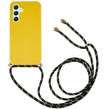 Samsung Galaxy A34 (5G) Flexible Plastic Case w. Lanyard / Strap - Yellow