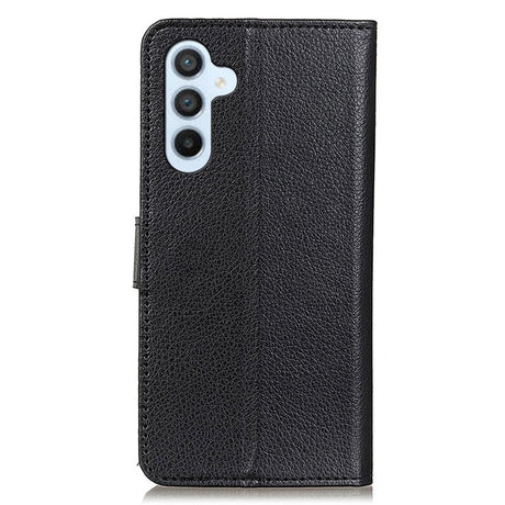 Samsung Galaxy A24 Litchi Leather Flip Case w. Wallet - Black