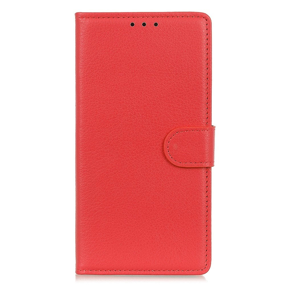 Samsung Galaxy A24 Litchi Leather Flip Case w. Wallet - Red