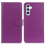 Samsung Galaxy A24 Litchi Leather Flip Case w. Wallet - Purple