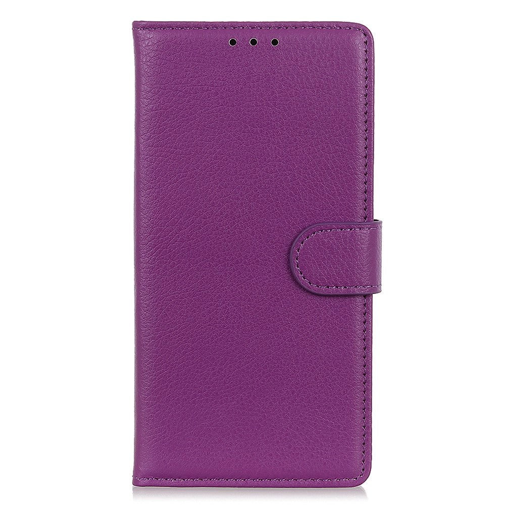 Samsung Galaxy A24 Litchi Leather Flip Case w. Wallet - Purple