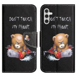 Samsung Galaxy A24 Leather Wallet Case & Print - "Don't Touch my Phone" Bear