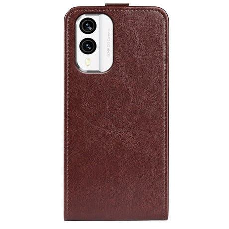 Nokia X30 Vertical Flip Leather Case w. Card Holder - Brown